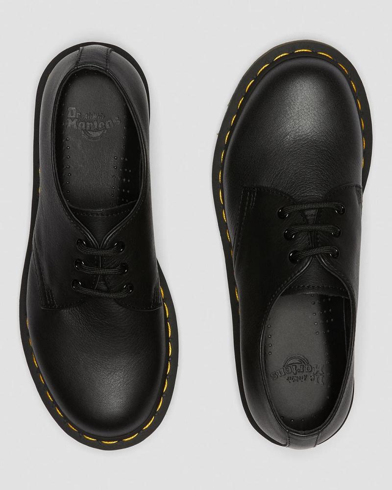 Dr Martens 1461 Virginia Læder Oxford Sko Dame Sort | DK 379BEX